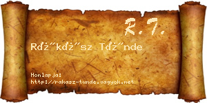 Rákász Tünde névjegykártya